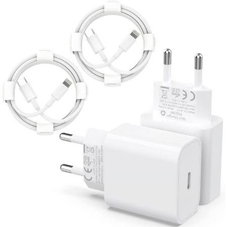 2x 20W USB-C Schnellladegerät + Lightning Kabel für 9,97€ (statt 19€)