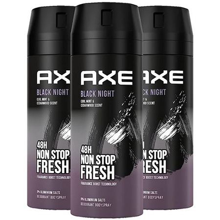 3er Pack Axe Bodyspray Black Night Deo, 150ml für 9,56€ (statt 11€)