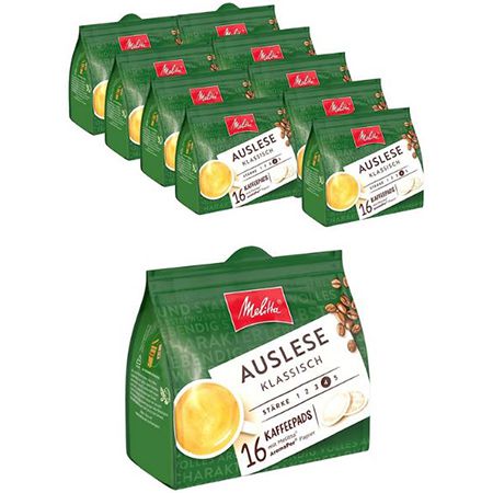 10 x 16er Pack Melitta Auslese klassisch Pads ab 15,29€ (statt 24€)