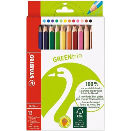 12er Pack STABILO GREENtrio Dreikant Buntstifte für 6,59€ (statt 8€)