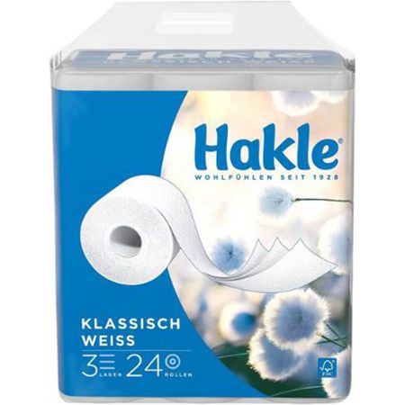 24er Pack Hakle Toilettenpapier Klassisch, 150 Blatt, 3-Lagig für 9,99€ (statt 12€)