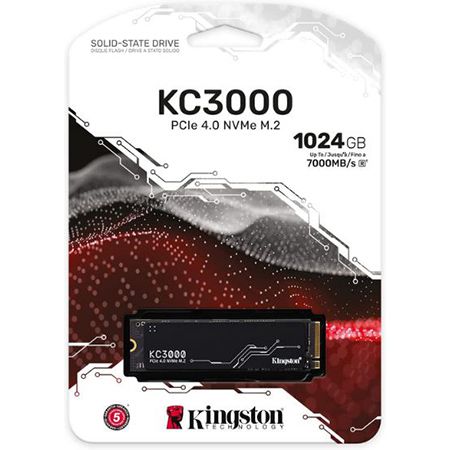 Kingston KC3000 PCIe 4.0 NVMe M.2 SSD mit 1TB für 53,29€ (statt 73€)