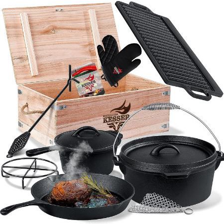 Kesser Dutch Oven Set in Holzkiste, 10 teilig für 79,80€ (statt 95€)