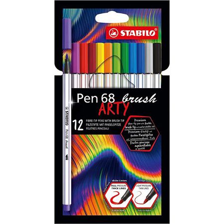 12er Pack Stabilo Pen 68 brush ARTY Premium Filzstifte für 12,15€ (statt 16€)
