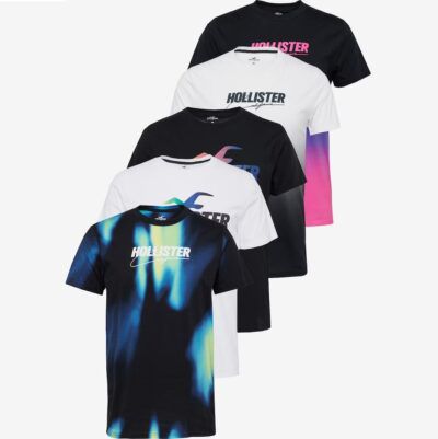 Hollister T Shirts mit Ombré Färbung/Acid Waschung   5er Pack für 34,74€ (statt 64€)