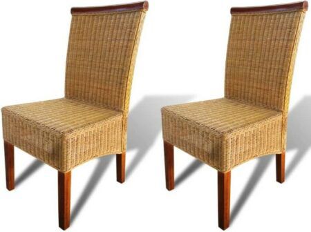 Doppelpack vidaXL Esszimmerstühle aus Mangoholz & Rattan (Natur) für 158,99€ (statt 180€)