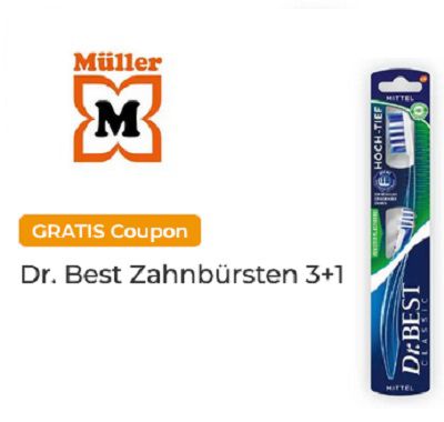 3x Dr. Best Zahnbürsten kaufen   1x Dr. Best Zahnbürste gratis dazu