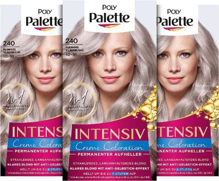 3er Pack Palette Intensiv Creme Coloration Silberblond Stufe 3 für 2,90€ (statt 9€)