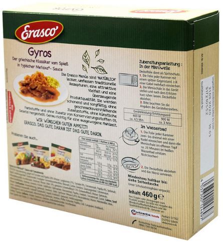 3 x Erasco Gyros in Metaxa Sauce & Tomatenreis ab 9€ (statt 11€)