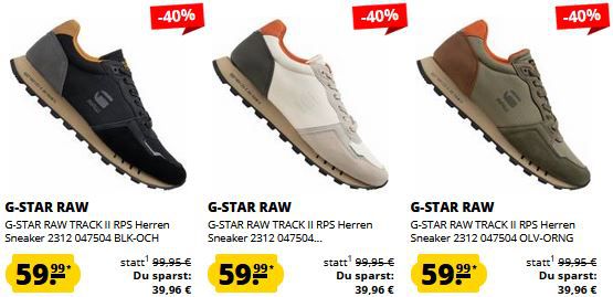 G Star RAW Sneaker Sale ab 46,99€ + 5€ Gutschein ab 60€