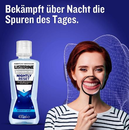 Listerine Advanced Nightly Reset Mundspülung, 400ml ab 3,05€ (statt 4€)