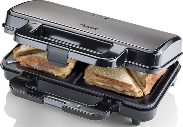 Bestron XL Sandwichmaker, 900 Watt für 20,27€ (statt 28€)