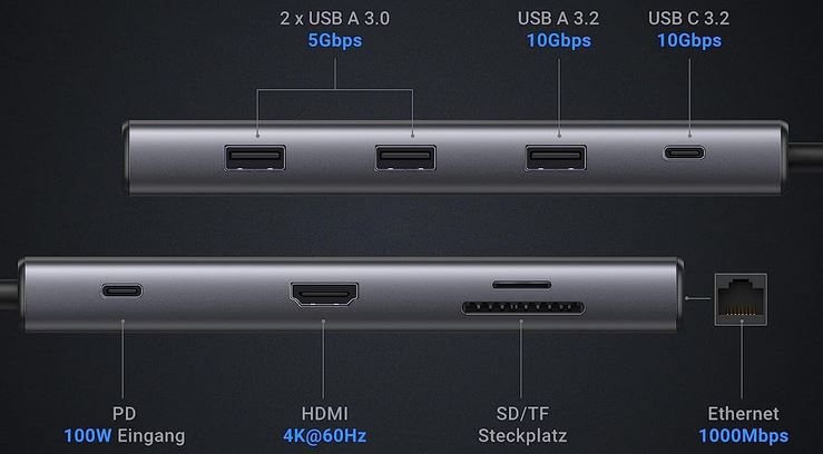 UGREEN Revodok USB C Docking Station für 41,99€ (statt 70€)