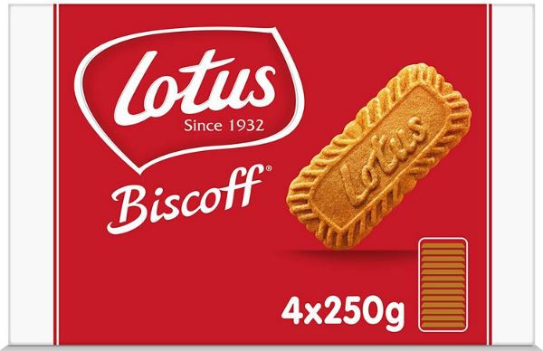 1Kg Lotus Biscoff Original Karamellisierte Kekse, 4 x 250g ab 4,90€ (statt 6,36€)