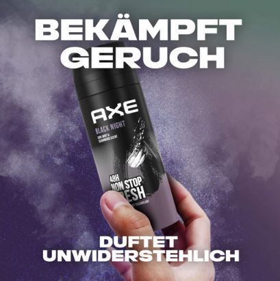 3er Pack Axe Bodyspray Black Night Deo, 150ml für 9,56€ (statt 11€)