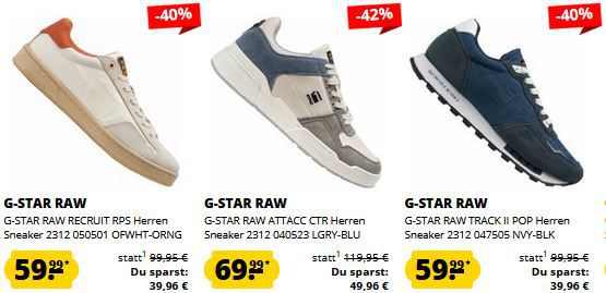 G Star RAW Sneaker Sale ab 46,99€ + 5€ Gutschein ab 60€
