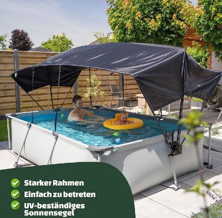 EXIT Toys Wood Pool mit Sonnensegel, 220x150x65cm für 179€ (statt 249€)