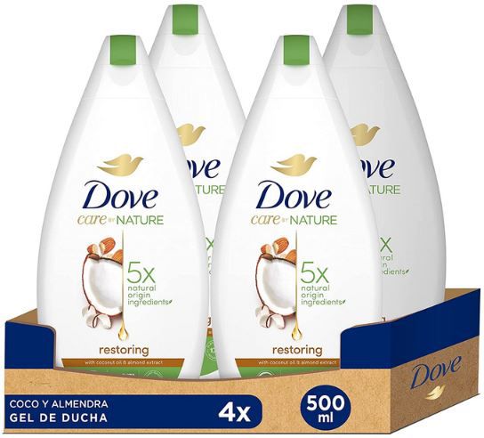4er Pack Dove Kokos  und Mandelmilchöl Duschgel, je 500ml für 5,85€ (statt 8€)