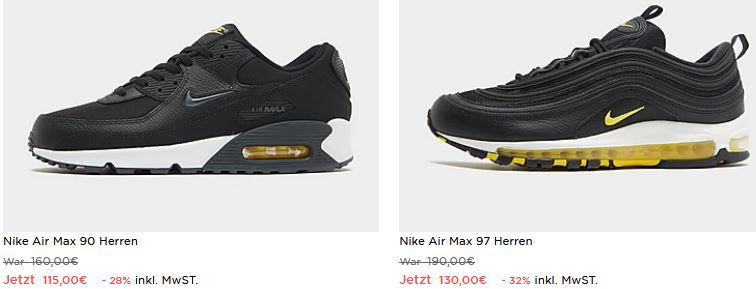 JD Sports Singles Days mit bis  50%   z.B. Nike Air Max 90 für 115€ (statt 139€)