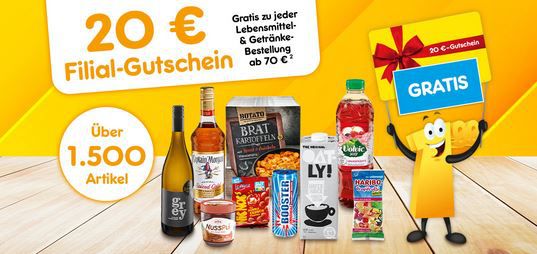 Netto Online: 20€ Filalgutschein Gratis ab 70€ Lebensmittelbestellung