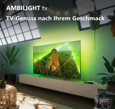 Philips PUS8108   70 4K LED Smart Ambilight TV mit 60Hz für 939€ (statt 1.033€)