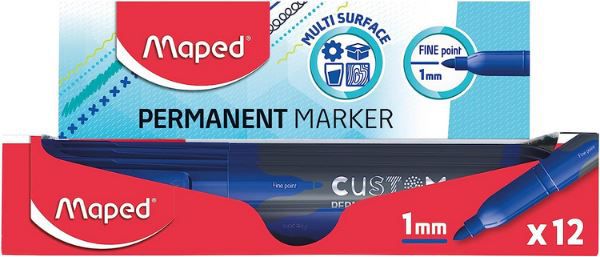 12er Pack Maped Custom Permanentmarker, feine Spitze für 4€ (statt 10€)