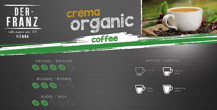 1Kg Der Franz Kaffee BIO Crema 100% Arabica für 9,33€ (statt 14€)