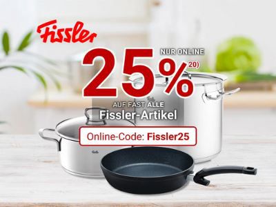 Zurbrüggen: 25% Rabatt auf Fissler   z.B. 5 teiliges Topfset für 125,20€ (statt 150€)