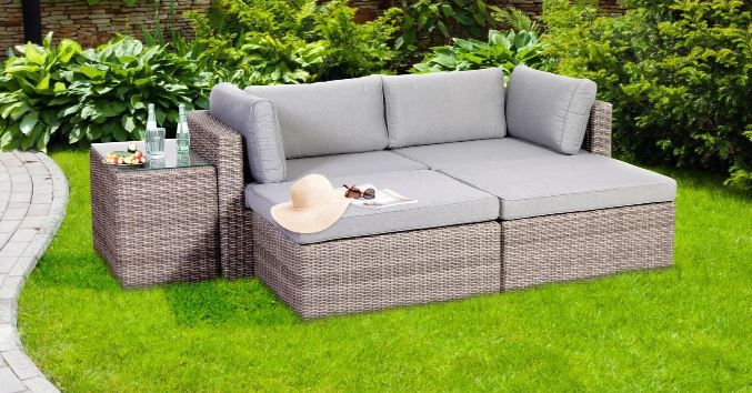 Greemotion Lounge Set Palma mit Hocker + Tisch für 535,54€ (statt 616€)