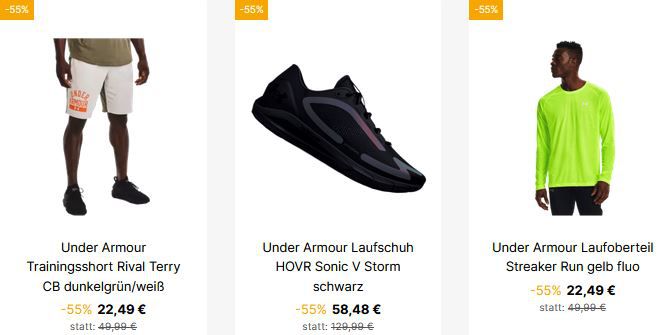 Under Armour Sale mit 60% Rabatt + VSK Frei   z.B. Mojo 2 Sneaker für 22€ (statt 38€)