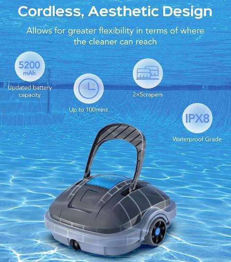 WYBOT ‎WY1102Max Akku Poolroboter für bis 80m² Pools für 183,99€ (statt 330€)