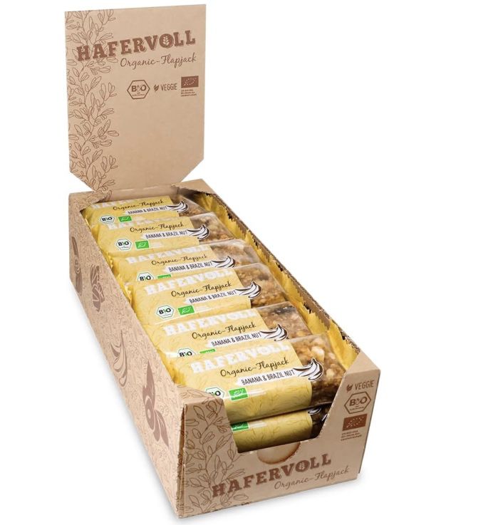 18x HAFERVOLL Organic Flapjack Banana & Brazil Nut für 22,80€ (statt 34€)