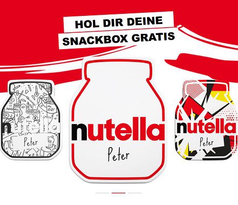 Mit Kauf von Nutellaprodukten personalisierte Snackbox gratis abstauben
