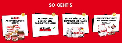 Mit Kauf von Nutellaprodukten personalisierte Snackbox gratis abstauben