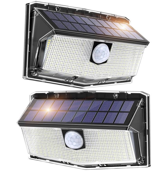 2x Solar Außenleuchte mit 300 LEDs & Bewegungsmelder für 13,99€ (statt 28€)