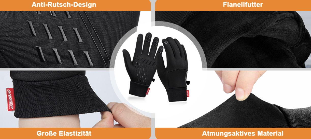 Anqier Touchscreen Handschuhe für 10,19€ (statt 15€)