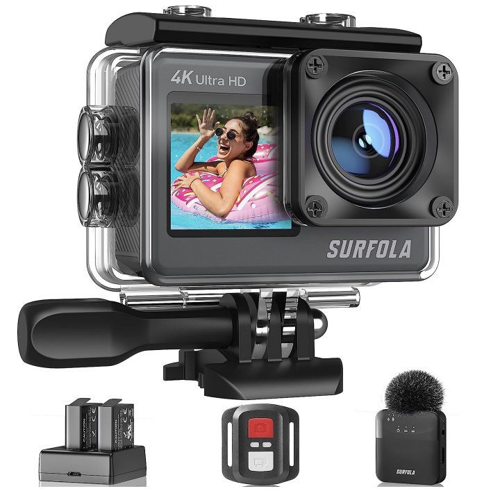 Surfola SF530 4K 60fps ActionCam mit 170° Weitwinkel für 64,99€ (statt 100€)