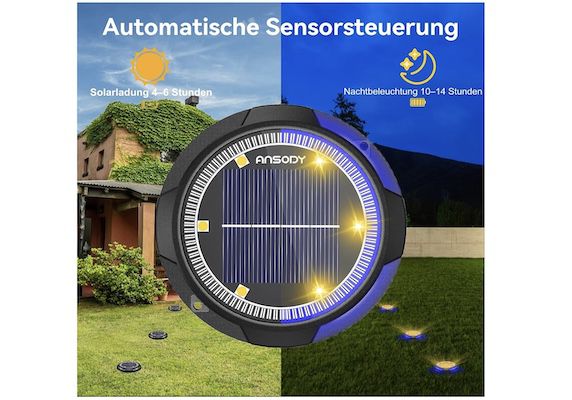 8x ANSODY Solar Bodenleuchte mit 2700K für 19,99€ (statt 40€)