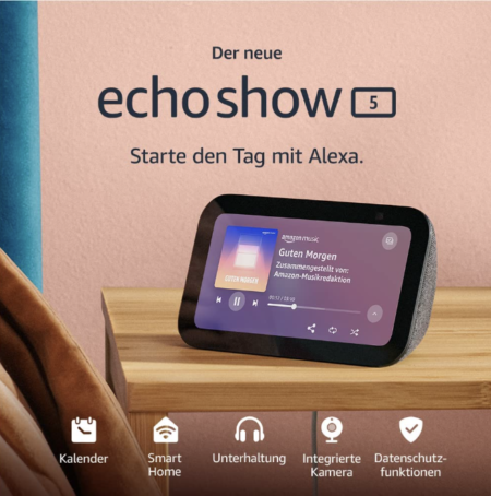 2 x Echo Show 5 (3. Gen.) smartes Display für 97,98€ (statt 134€)