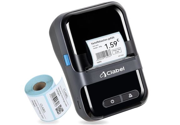 CLABEL Etikettendrucker Kompatibel mit iOS und Android für 39,99€ (statt 80€)