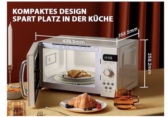 Comfee CMSRO 20 di cr Mikrowelle im Retro Stil für 69,99€ (statt 99€)