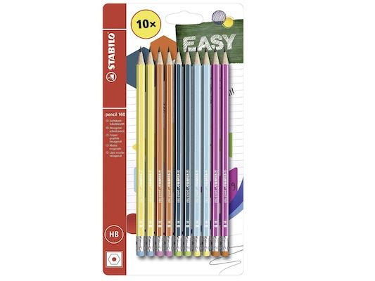10er Pack Bleistift mit Radierer in versch. Farben für 5,63€ (statt 7,25€)