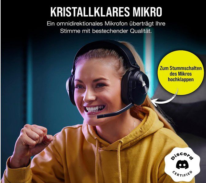 Corsair HS55 Wireless Core Gaming Headset für 69,99€ (statt 109€)