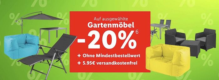 Lidl: 20% Rabatt auf ausgewählte Gartenmöbel