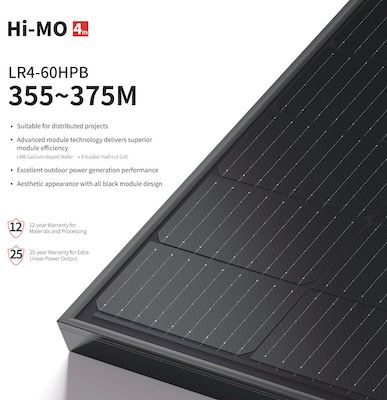 30x LONGi LR4 60HPB 355M Full Black 355W Solarmodul für 1.549€ (statt 2.000€)