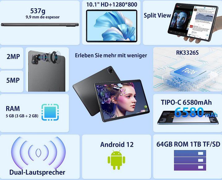 Blackview Oscal Pad 60   10 Zoll Android Tablet 5/64GB für 70,99€ (statt 81€)
