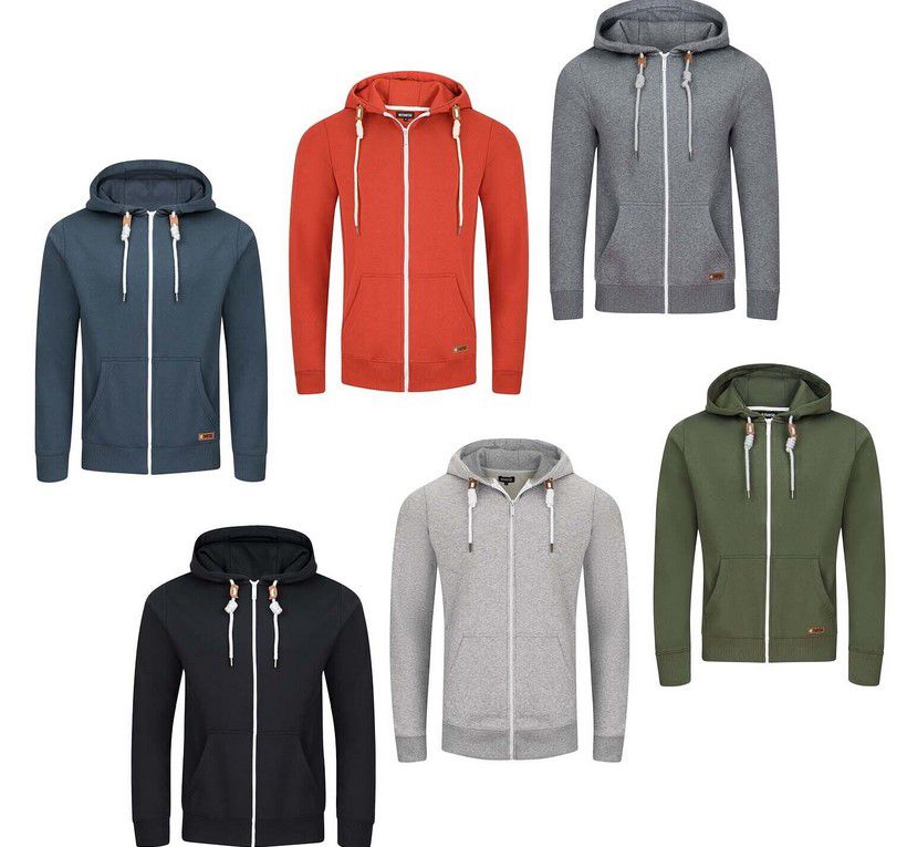 riverso RIVThilo Herren Zipper Hoodie bis 5XL für 29,95€ (statt 40€)