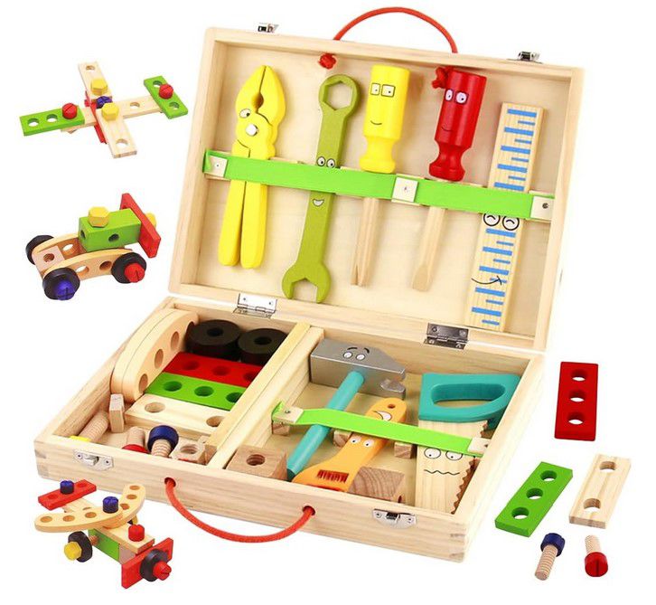 Tonze Holz Werkzeugkoffer Kinder Lernspielzeug für 19,14€ (statt 30€)