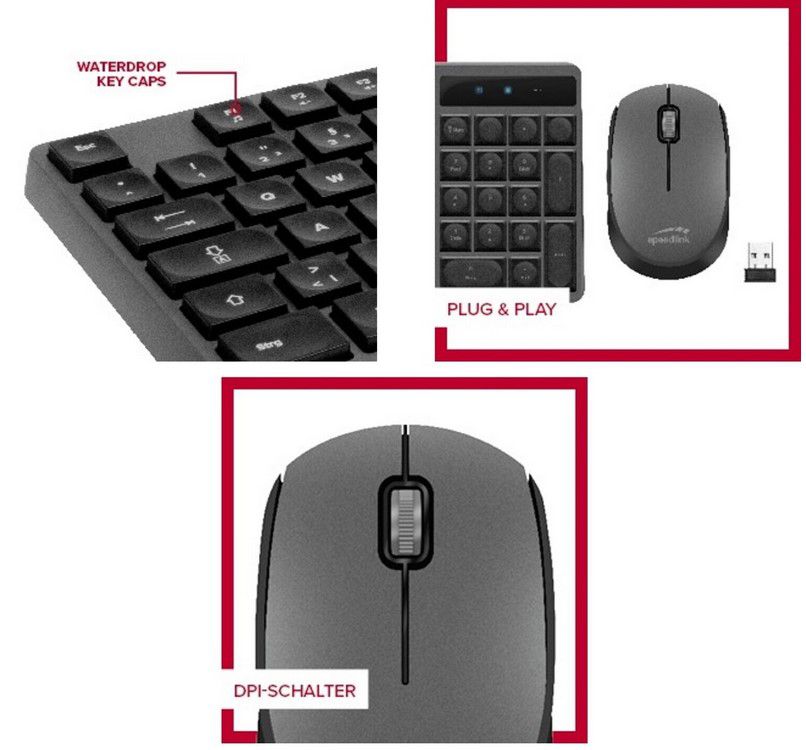 Speedlink Neova wireless Tastatur mit Maus für 12,59€ (statt 17€)