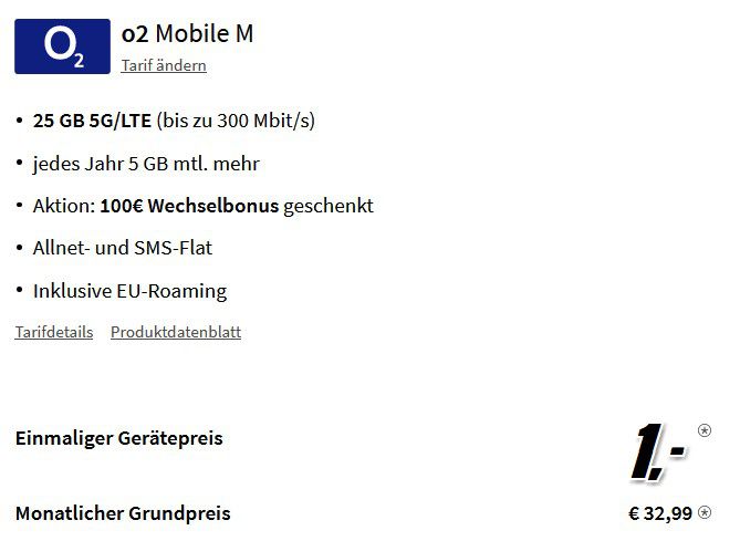 Samsung Galaxy S22 5G 128GB + O2 AllNet & SMS Flat 25GB LTE/5G für 32,99€ mtl. +100€ Bonus